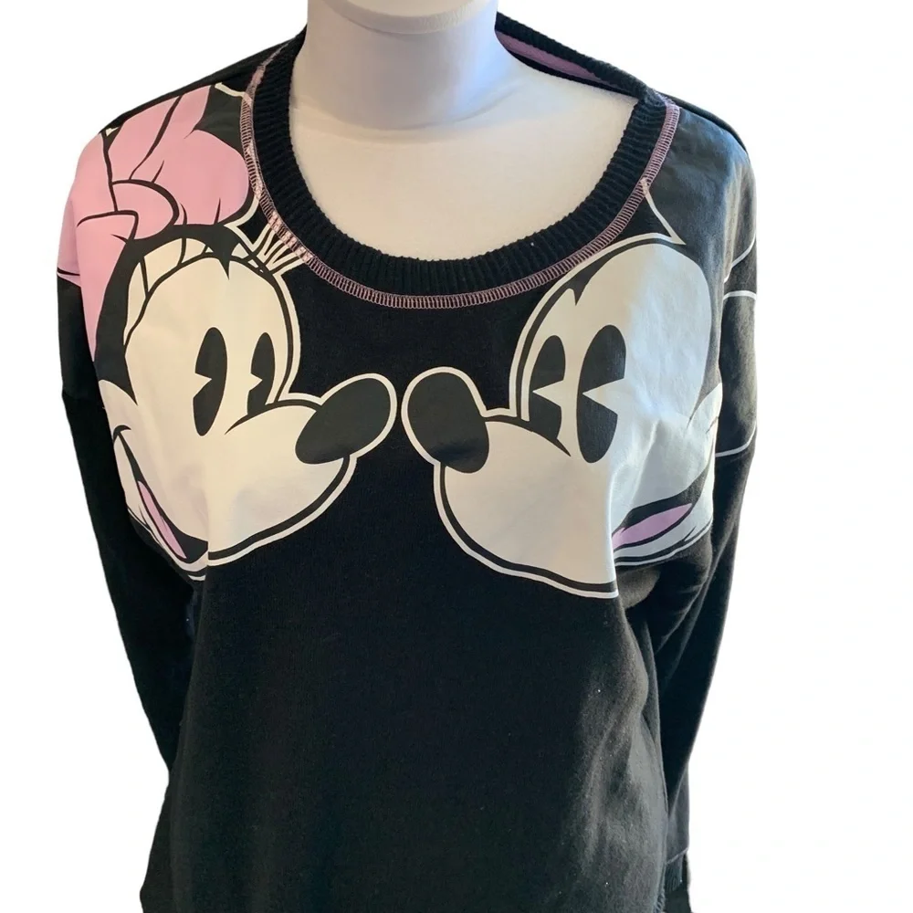 DISNEY Mickey and Minnie Mouse women's size medium pajama top - Picture 3 of 5